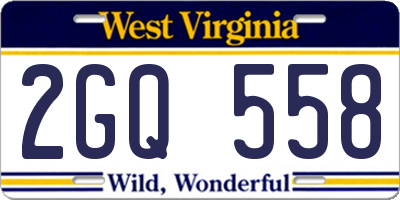 WV license plate 2GQ558