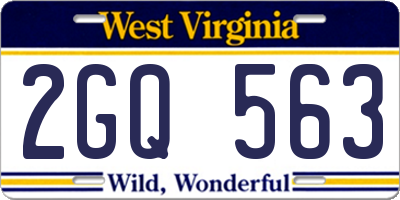 WV license plate 2GQ563