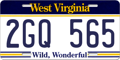 WV license plate 2GQ565