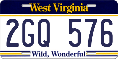 WV license plate 2GQ576