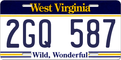 WV license plate 2GQ587