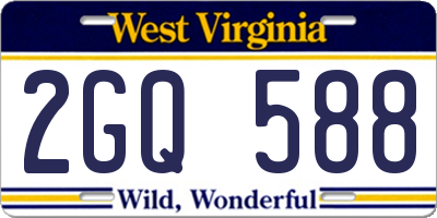 WV license plate 2GQ588