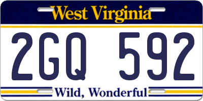WV license plate 2GQ592