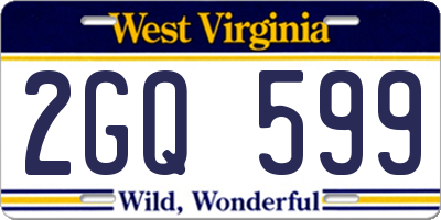 WV license plate 2GQ599