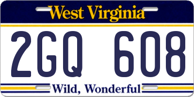 WV license plate 2GQ608