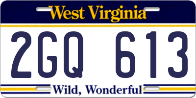 WV license plate 2GQ613
