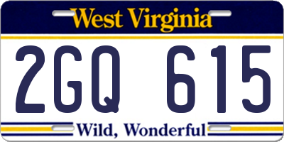 WV license plate 2GQ615