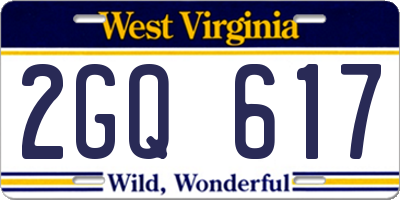 WV license plate 2GQ617