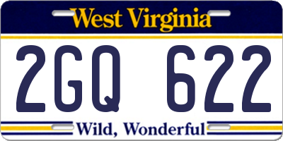 WV license plate 2GQ622