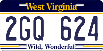 WV license plate 2GQ624