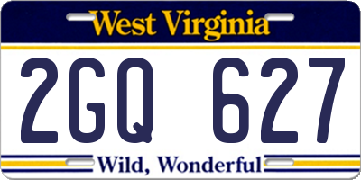 WV license plate 2GQ627
