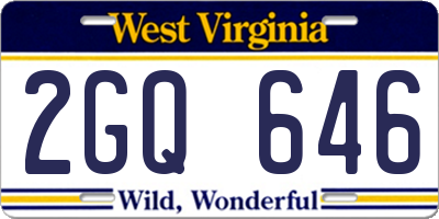 WV license plate 2GQ646