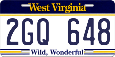 WV license plate 2GQ648