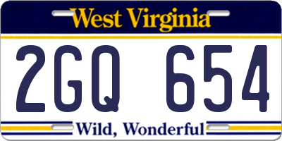 WV license plate 2GQ654