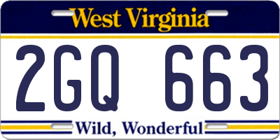 WV license plate 2GQ663