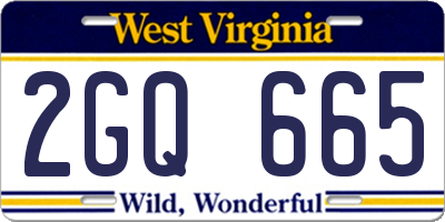 WV license plate 2GQ665