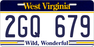 WV license plate 2GQ679