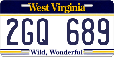 WV license plate 2GQ689
