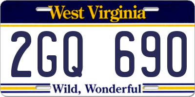 WV license plate 2GQ690