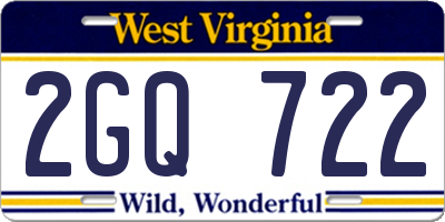 WV license plate 2GQ722