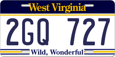 WV license plate 2GQ727
