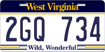 WV license plate 2GQ734