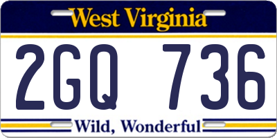 WV license plate 2GQ736
