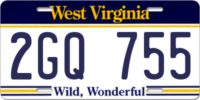 WV license plate 2GQ755