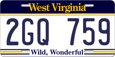 WV license plate 2GQ759