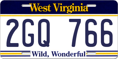 WV license plate 2GQ766