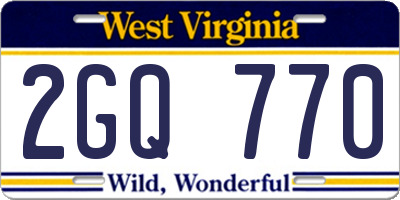 WV license plate 2GQ770