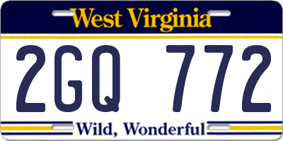 WV license plate 2GQ772