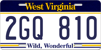 WV license plate 2GQ810