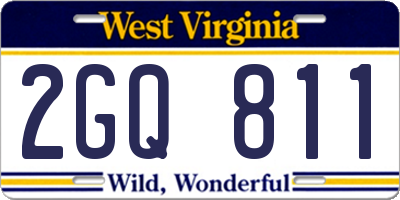 WV license plate 2GQ811