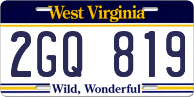 WV license plate 2GQ819