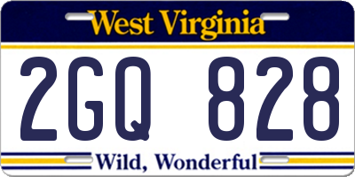 WV license plate 2GQ828