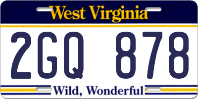 WV license plate 2GQ878