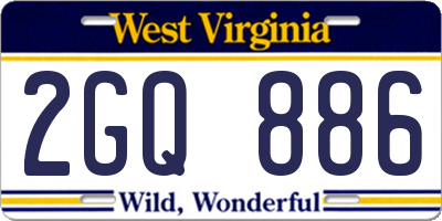 WV license plate 2GQ886
