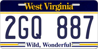 WV license plate 2GQ887