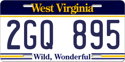 WV license plate 2GQ895