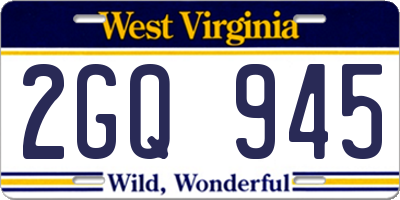 WV license plate 2GQ945