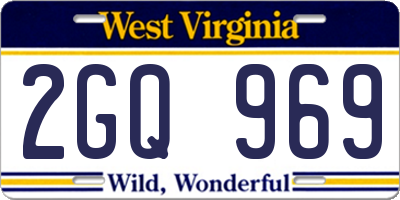 WV license plate 2GQ969
