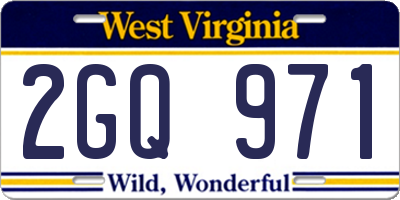 WV license plate 2GQ971