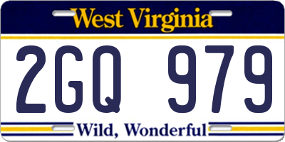 WV license plate 2GQ979
