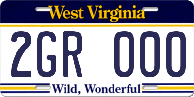 WV license plate 2GR000