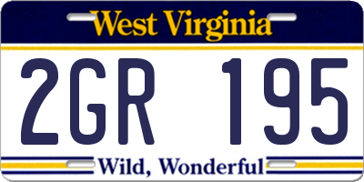 WV license plate 2GR195