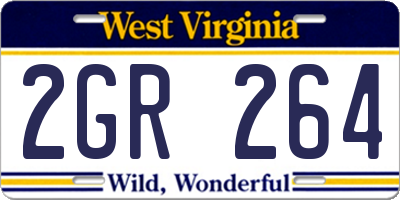 WV license plate 2GR264