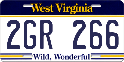 WV license plate 2GR266