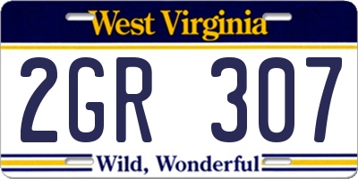 WV license plate 2GR307