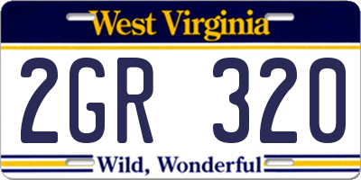WV license plate 2GR320